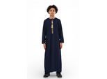 Kinderen jongens Ramadan marineblauw Marokkaanse Thobe gewaad Emirati Eid Jubba-TT-003