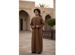 Kinderen jongens bruin Eid Marokkaanse Jubba Robe Djellaba Ramadan Eid Thobe LFS- K-HM11