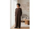 Kinderen jongens bruin Eid Marokkaanse Jubba Robe Djellaba Ramadan Eid Thobe LFS- K-HM11
