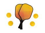 Trespass Morty Pickleball Peddel en Ballen Set (Oranje/zwart)