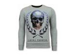 Local Fanatic Doodskop trui skull rhinestone sweater