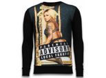 Local Fanatic Parental advisory digital rhinestone sweater