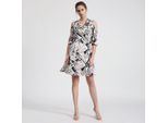 Geometrische print vleermuismouwen wrap effect -jurk