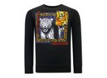 Montfleuri Sweater met print tiger poster