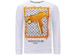Tony Backer Sweater met print uzi does it