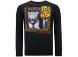 Tony Backer Sweater met print tiger poster