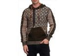 Rusty Neal heren trui camel hoodie 13362