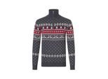 Apollo Heren kersttrui zip met kerst print grijs