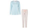By Louise Dames pyjama set lang blauw/wit print