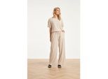 Smashed Lemon Gestreepte broek met ingeweven structuur en elastische tailleband