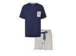 By Louise Dames korte pyjama set shortama blauw