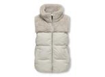Only Kogwanja fur puffer mix waistcoat otw beige