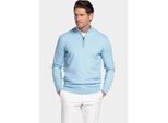 Bos Bright Blue Half zip cotton regular fit licht 618400cct-13/615