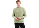 No Excess Pullover crewneck solid waffle knit light moss