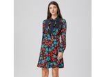 Mini-jurk met Ascot-strik en bloemenprint