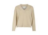 Vila Viginny v-neck ls glitter knit toppb zand