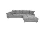 Carryhome Wohnlandschaft, Grau, Metall, 5-Sitzer, Füllung: Schaumstoff, Ottomane rechts, L-Form, einmalig seitenverkehrt montierbar, 337x228 cm, Stoffauswahl, Rücken echt, Wohnzimmer, Sofas & Couches, Wohnlandschaften, Ecksofas