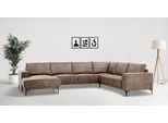 Wohnlandschaft OTTO HOME "OLAND U-Form, XXL, B: 342 cm, Skandi-Design", grau (taupe), B:342cm H:85cm T:260cm, 100% Polyester, Sofas, Wohnlandschaft, Skandi-Design in Struktur, Flachgewebe, Luxus-Microfaser, Boucle