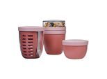 Lunchbox MEPAL "Lunchpot, Fruitpot und Snackpot Ellipse 3er Set", bunt (vivid mauve), B:2cm H:2cm L:2cm Ø:10,7cm, Kunststoff, Lebensmittelaufbewahrungsbehälter, Lunchbox