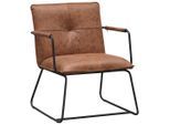 Mid.you , Cognac , Metall, Textil , 65x80x68 cm , Esszimmer, Esszimmerstühle, Stühle