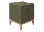 James Wood , Grün , Holz, Metall, Glas, Textil, Holzwerkstoff , Eiche,Eiche , 2 Schublade(n) Schubladen , 49x58.5x46 cm ,