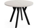 ESSTISCH Vero rund ausziehbar verlängerbar, Kaschmir 90-190/90/77 cm