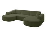 WOHNLANDSCHAFT MARI-U1 - 303x171x79 cm Grün Bouclé