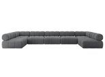 WOHNLANDSCHAFT modulares Sofa Garvo-U3 - 475x190x70 cm Dunkelgrau Cord