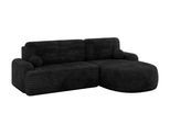 ECKSOFA mit Schlaffunktion und Bettkasten LIRA-L - 264x172x89 Schwarz