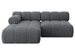 ECKSOFA modulares Sofa Razon-L1 - 190x160x70 cm Dunkelgrau Cord