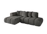 ECKSOFA Ottomane Links CLOUD-L-v1 280x185x90 Dunkelgrau Velours