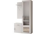 GARDEROBE Talia mit Spiegel, universell montierbar, 100/180/35 cm Weiß