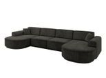 WOHNLANDSCHAFT MARI-U2-v3 - 388x171x83 cm Schwarz Velours