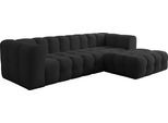 ECKSOFA Mochi L-Form 5-Sitzer Rechts, Samt, Schwarz 290/75/193 cm