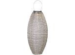 LED Solarleuchte "Solar Dekoration Festa", silber (beige), B:20cm H:40cm L:20cm T:20cm Ø:20cm, PARFORCE TRADITIONAL HUNTING, Leuchten, Solar, Dämmerungssensor, Lochmuster mit Schatteneffekt
