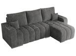 ECKSOFA KIRASSO L Dunkelgrau Cord