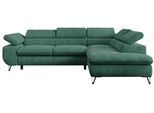 ECKSOFA PETER L Grün Struktur - Rechts Seite