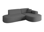 ECKSOFA Ottomane Rechts MARI-L1 - 243x171x79 cm Grau Bouclé