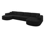WOHNLANDSCHAFT MARI-U2 - 388x171x79 cm Schwarz Velours