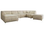 WOHNLANDSCHAFT MODARO U 6M - Beige Velvet - Links
