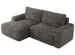 ECKSOFA BELLUNO L Dunkelgrau Cord - Links
