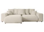 ECKSOFA Ottomane links ESKAR-L 266x176x84 Cappuccino Velours