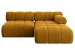 ECKSOFA modulares Sofa Razon-L1 - 190x160x70 cm Senfgelb Cord