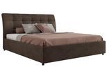 POLSTERBETT GALA CLASSIC 180/200 - Braun Velvet - ohne Matratze