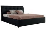 POLSTERBETT GALA CLASSIC 160/200 - Schwarz Kunstleder - Pocket-Matratze