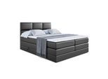 BOXSPRINGBETT OHIO KING - 180x200 - H3/H4 - Schwarz Hochglanz