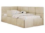 POLSTERBETT ARVO ALTA 90/200 - Beige Velvet - Ohne Matratze - Links