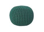 STRICK-POUF tannengrün, 40/40/35 cm