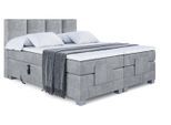 BOXSPRINGBETT elektrisch verstellbar mit 2 Matratzen H4/Taschenfederung ROKS EL 200 x 200 Hellgrau