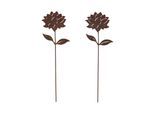 GARTENSTECKER Metall – 2er-Set Dahlien Gartendeko in Rostoptik